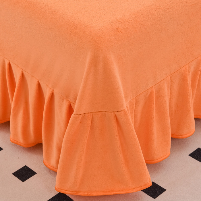 91家纺网 家纺一手货源 找家纺 首选家纺 2025新款加厚保暖牛奶绒金貂绒法莱绒床裙款四件套 花香疏影