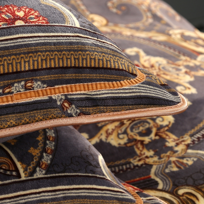 91家纺网 家纺一手货源 找家纺 首选家纺 2025新款加厚保暖牛奶绒金貂绒法莱绒床裙款四件套 皇家风范