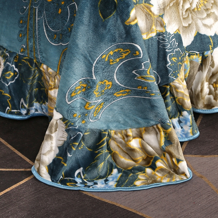 91家纺网 家纺一手货源 找家纺 首选家纺 2025新款加厚保暖牛奶绒金貂绒法莱绒床裙款四件套 绿野仙踪