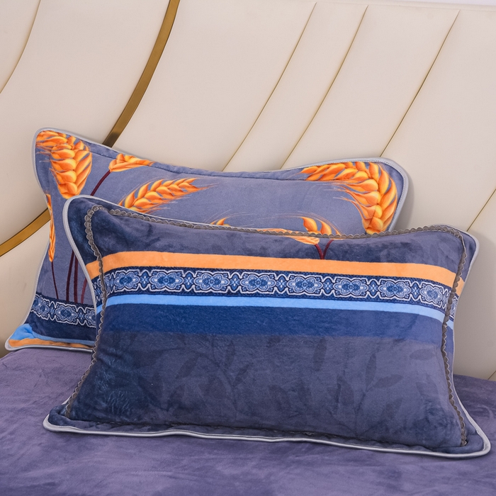 91家纺网 家纺一手货源 找家纺 首选家纺 2025新款加厚保暖牛奶绒金貂绒法莱绒床裙款四件套 麦穗