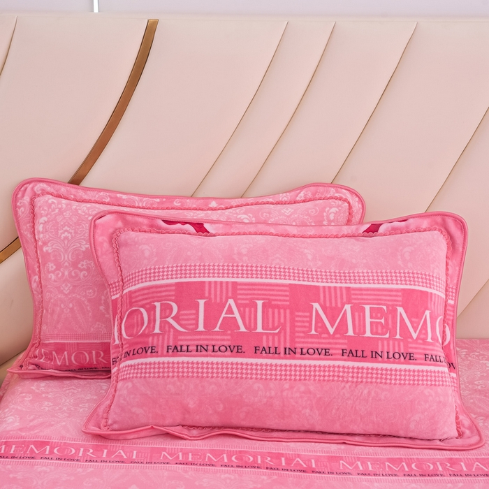 91家纺网 家纺一手货源 找家纺 首选家纺 2025新款加厚保暖牛奶绒金貂绒法莱绒床裙款四件套 翩翩起舞-粉