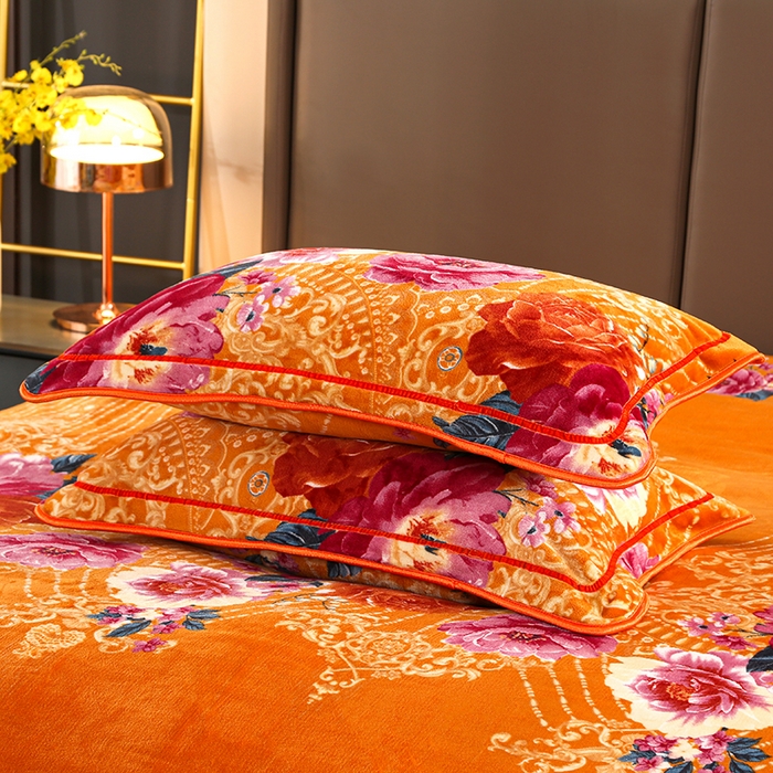 91家纺网 家纺一手货源 找家纺 首选家纺 2025新款加厚保暖牛奶绒金貂绒法莱绒床裙款四件套 奢华风情