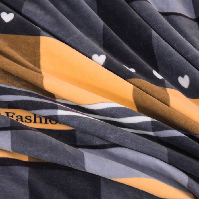 91家纺网 家纺一手货源 找家纺 首选家纺 2025新款加厚保暖牛奶绒金貂绒法莱绒床裙款四件套 绅士格