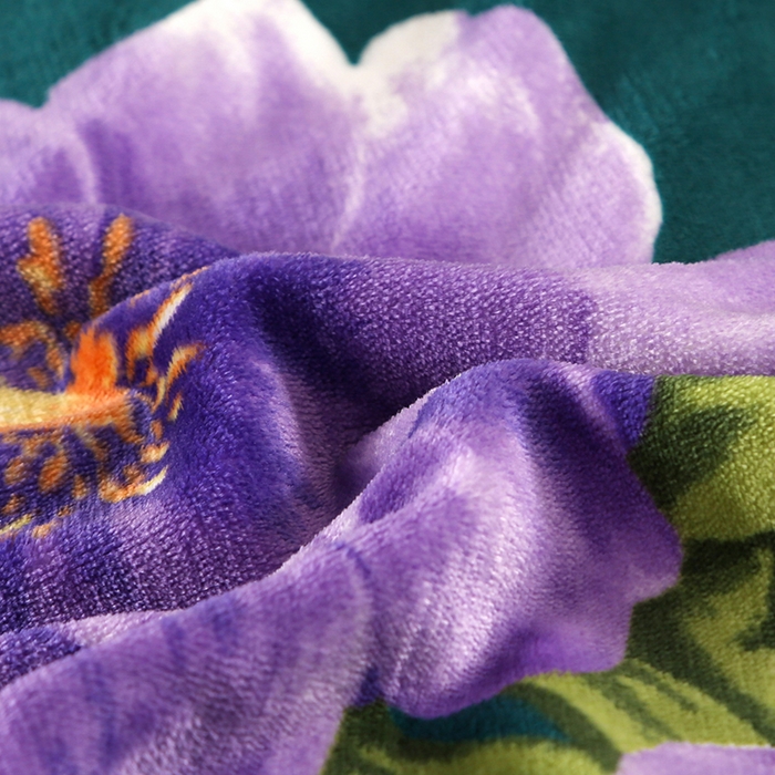 91家纺网 家纺一手货源 找家纺 首选家纺 2025新款加厚保暖牛奶绒金貂绒法莱绒床裙款四件套 水中花