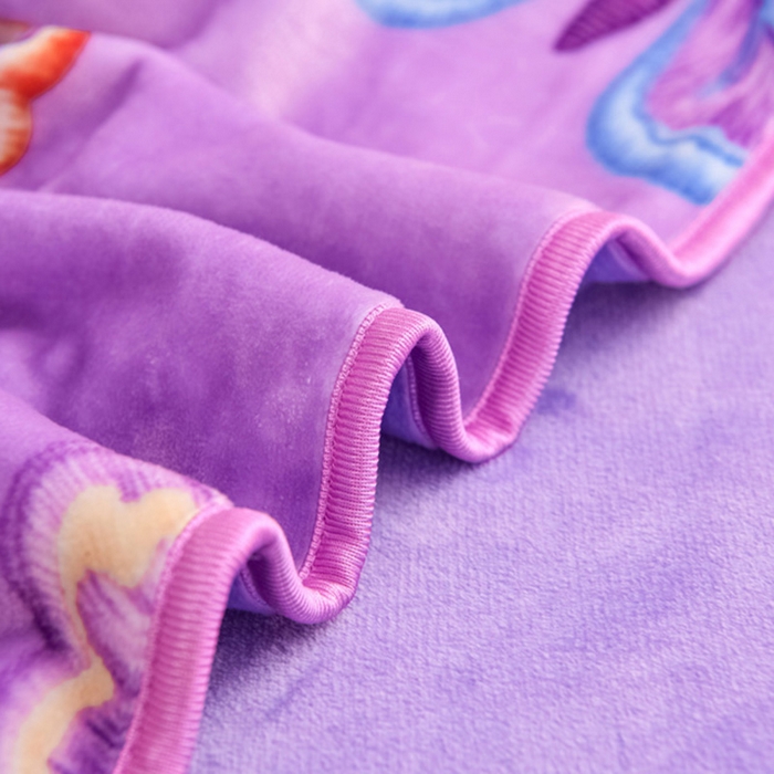 91家纺网 家纺一手货源 找家纺 首选家纺 2025新款加厚保暖牛奶绒金貂绒法莱绒床裙款四件套 紫韵