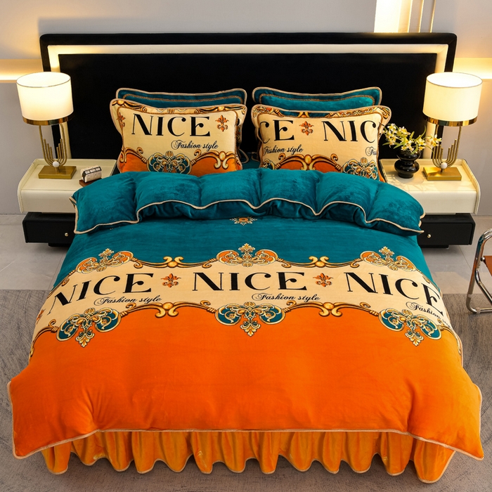 91家纺网 家纺一手货源 找家纺 （总）慕婷家纺 2025新款牛奶绒印花四件套