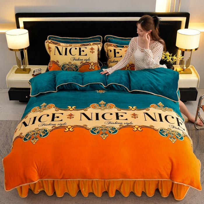 91家纺网 家纺一手货源 找家纺 （总）慕婷家纺 2025新款牛奶绒印花四件套