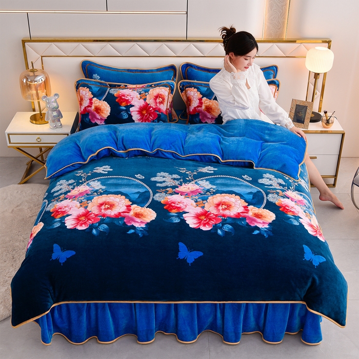 91家纺网 家纺一手货源 找家纺 （总）慕婷家纺 2025新款牛奶绒印花四件套