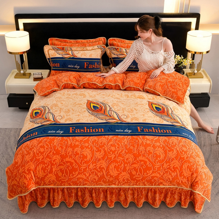 91家纺网 家纺一手货源 找家纺 （总）慕婷家纺 2025新款牛奶绒印花四件套