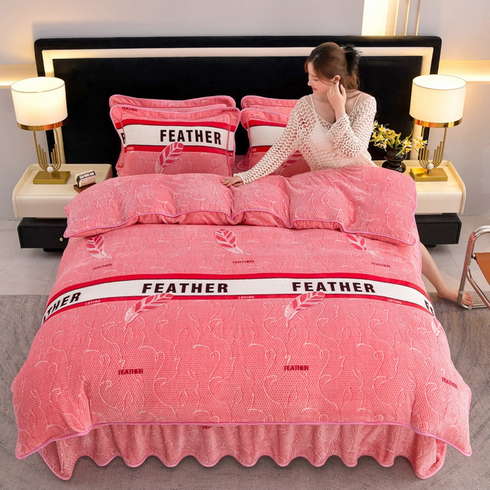 91家纺网 家纺一手货源 找家纺 （总）慕婷家纺 2025新款牛奶绒印花四件套