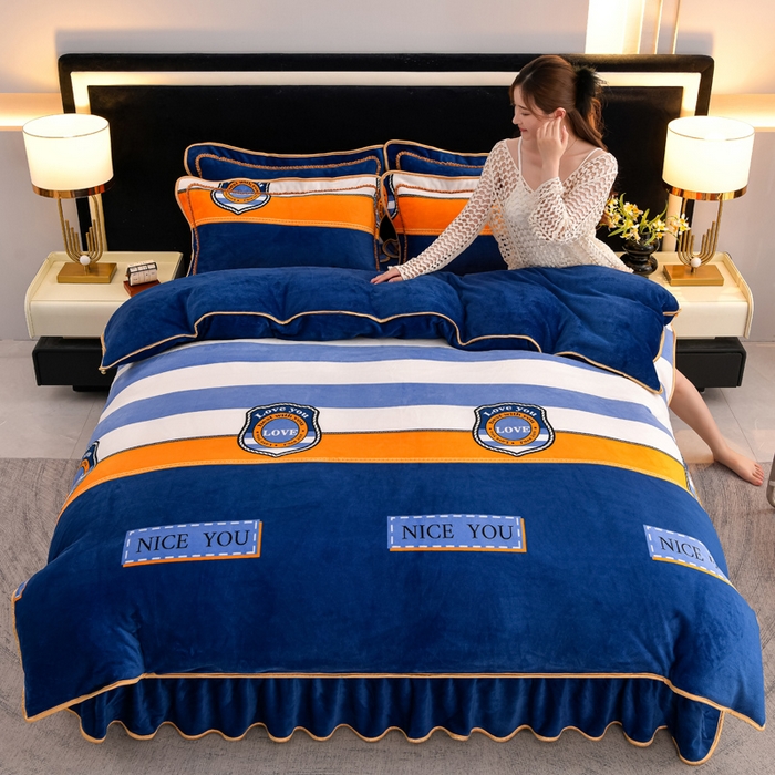 91家纺网 家纺一手货源 找家纺 （总）慕婷家纺 2025新款牛奶绒印花四件套