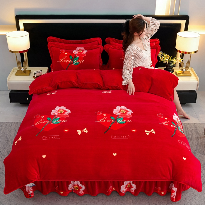 91家纺网 家纺一手货源 找家纺 （总）慕婷家纺 2025新款牛奶绒印花四件套