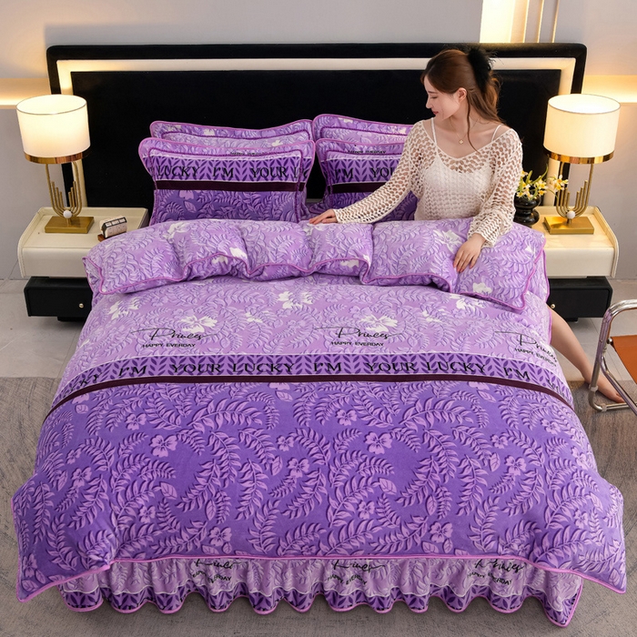 91家纺网 家纺一手货源 找家纺 （总）慕婷家纺 2025新款牛奶绒印花四件套