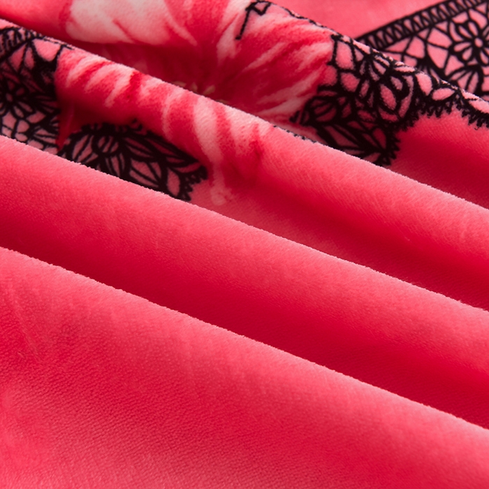 91家纺网 家纺一手货源 找家纺 慕婷家纺 2025新款牛奶绒印花四件套 粉色佳人