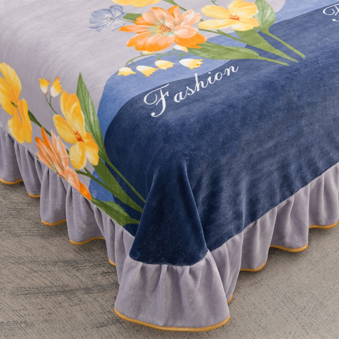 91家纺网 家纺一手货源 找家纺 慕婷家纺 2025新款牛奶绒印花四件套 花香四溢