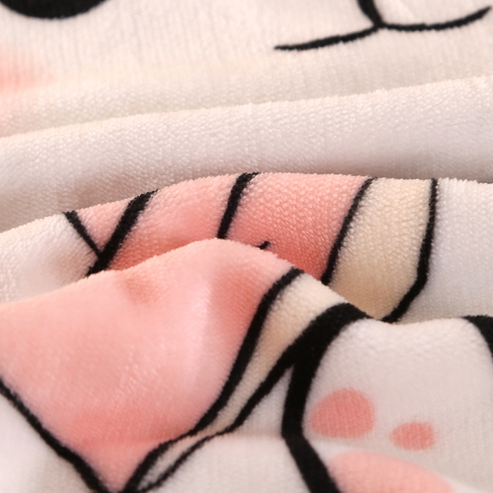 91家纺网 家纺一手货源 找家纺 望淮 2025新款230g印花金貂绒牛奶绒四件套 萌兔