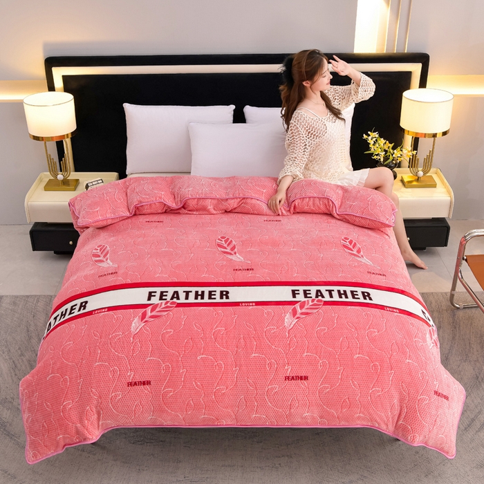 91家纺网 家纺一手货源 找家纺 慕婷家纺 2025新款牛奶绒印花四件套 梦羽