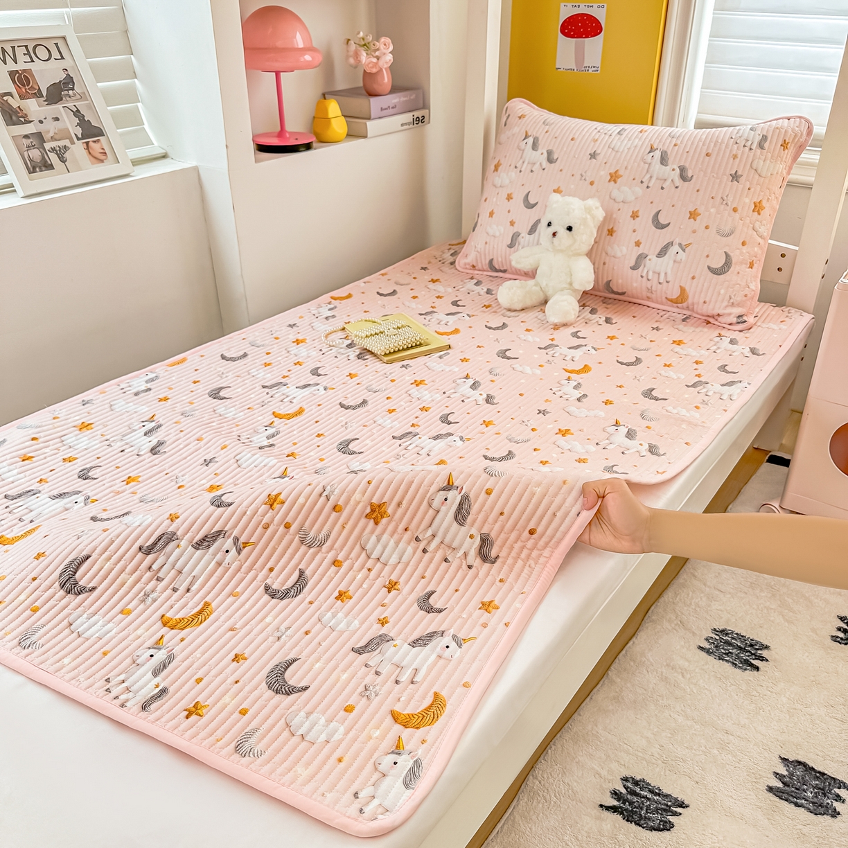 91家纺网 家纺一手货源 找家纺 （总）恒尚居 2025新款全棉双层纱学生床垫纯棉床盖床褥垫软床垫床护垫-四季款-系列二