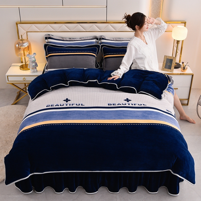 慕婷家纺 2025新款牛奶绒印花四件套 轻奢生活