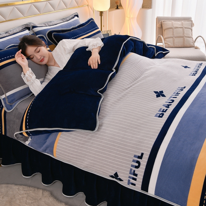 91家纺网 家纺一手货源 找家纺 慕婷家纺 2025新款牛奶绒印花四件套 轻奢生活