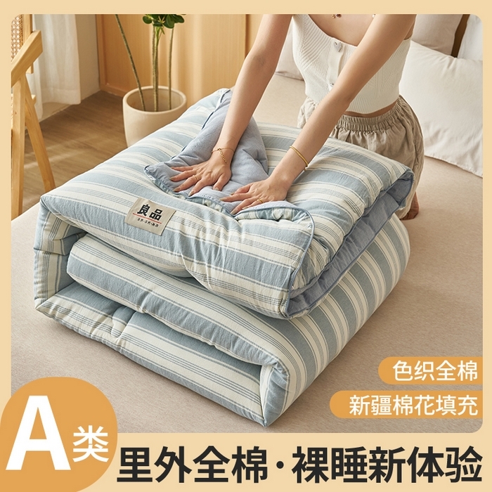 91家纺网 家纺一手货源 找家纺 （总）恬思语家纺 2025秋冬新款色织格子里外全棉棉花冬被被子被芯