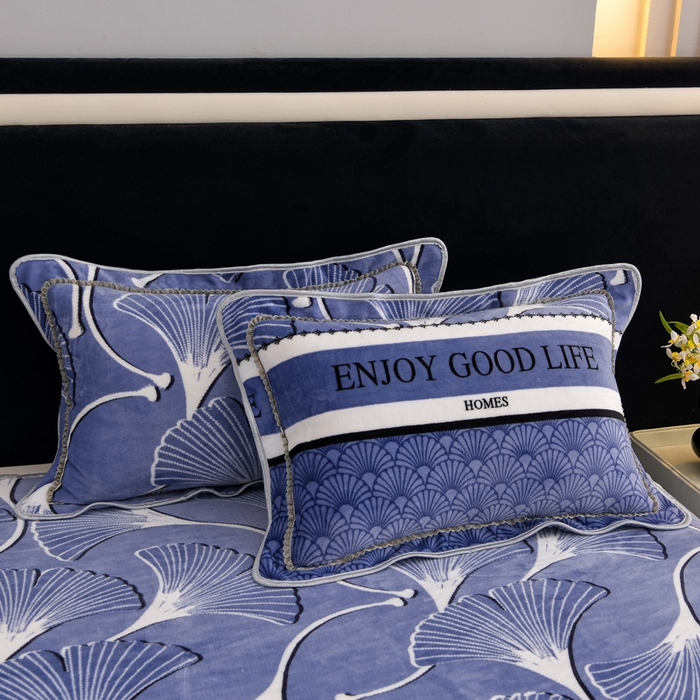 91家纺网 家纺一手货源 找家纺 慕婷家纺 2025新款牛奶绒印花四件套 一叶倾心