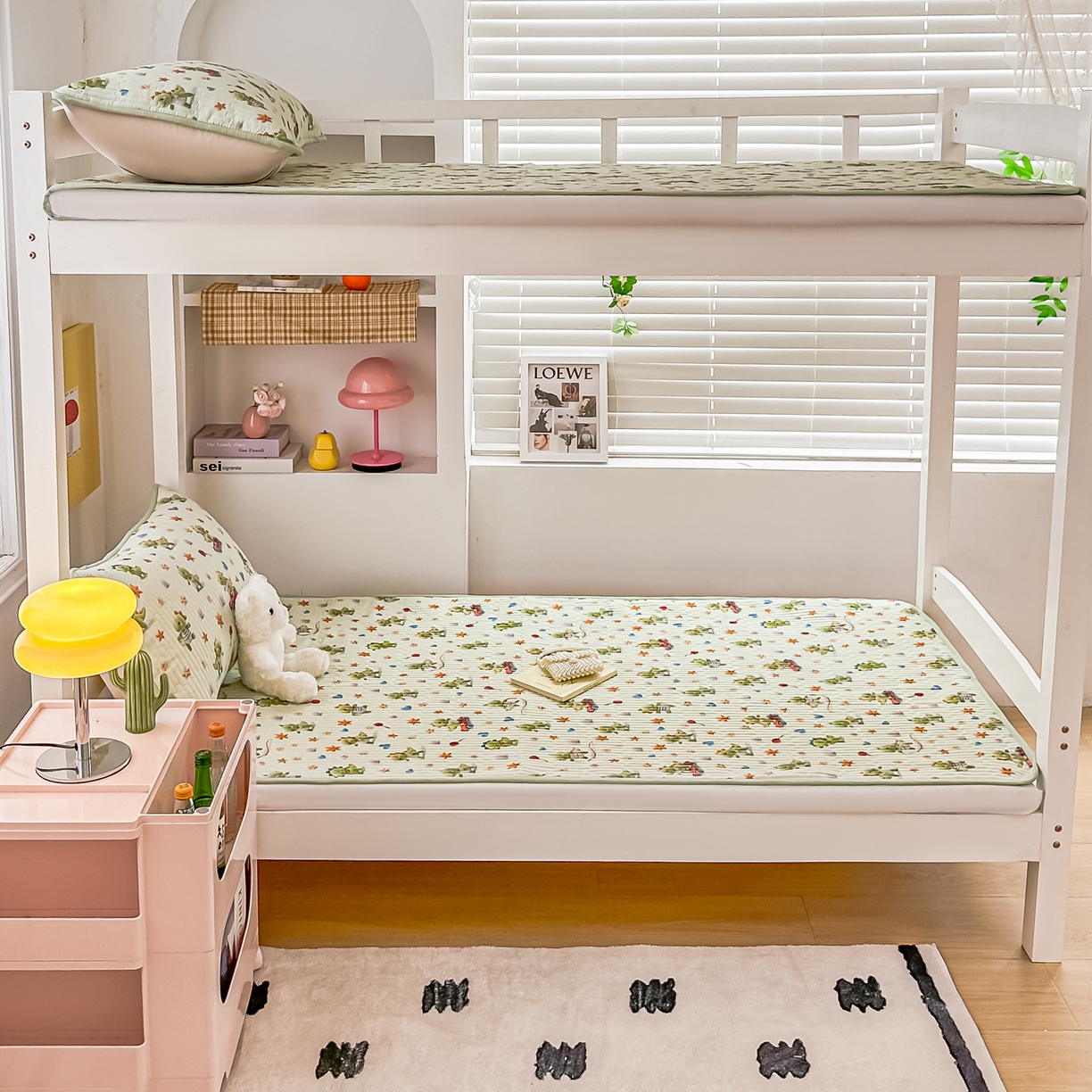 91家纺网 家纺一手货源 找家纺 恒尚居 2025新款全棉双层纱学生床垫纯棉床盖床褥垫软床垫床护垫-四季款-系列二 【5D-恐龙宝宝】纯棉-双层纱