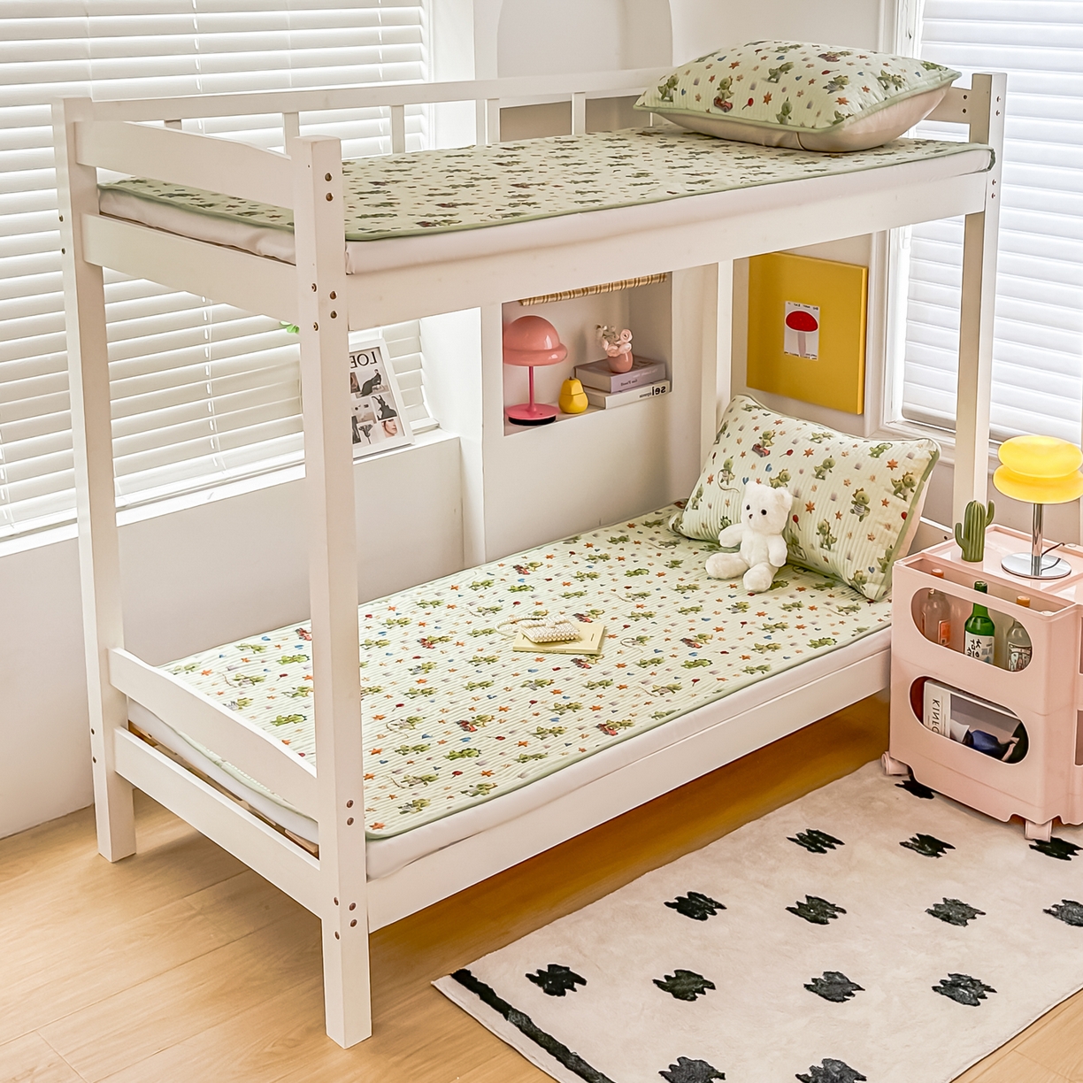 91家纺网 家纺一手货源 找家纺 恒尚居 2025新款全棉双层纱学生床垫纯棉床盖床褥垫软床垫床护垫-四季款-系列二 【5D-恐龙宝宝】纯棉-双层纱