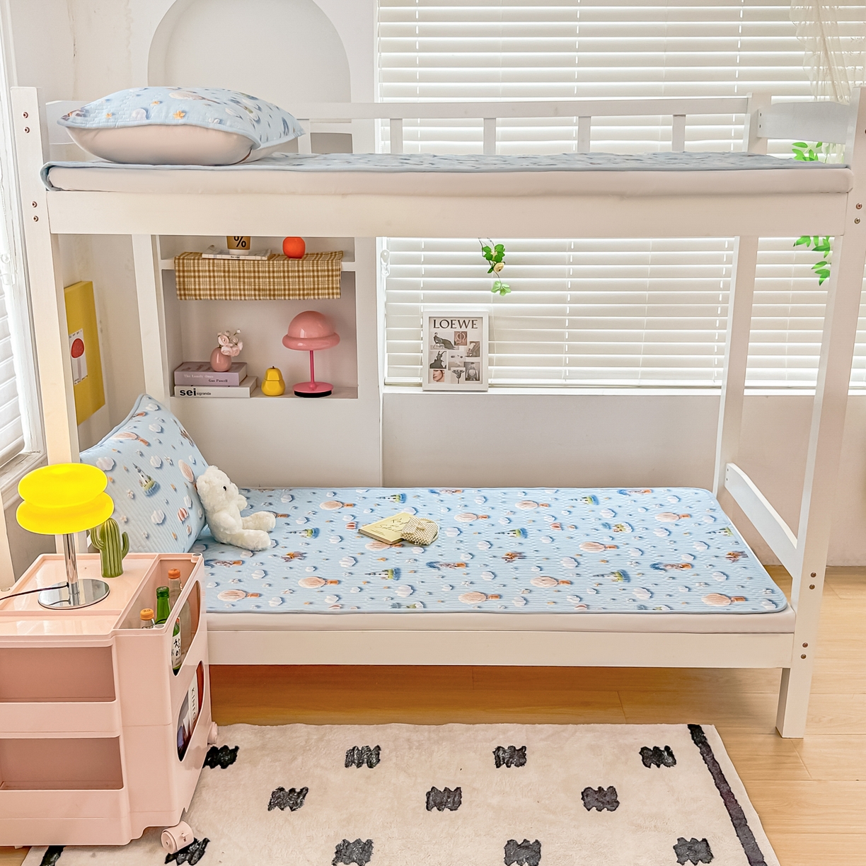 91家纺网 家纺一手货源 找家纺 恒尚居 2025新款全棉双层纱学生床垫纯棉床盖床褥垫软床垫床护垫-四季款-系列二 【5D-热气球】纯棉-双层纱