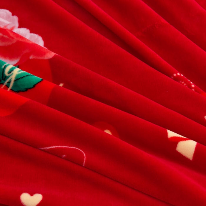 91家纺网 家纺一手货源 找家纺 慕婷家纺 2025新款牛奶绒印花四件套 钟爱一生