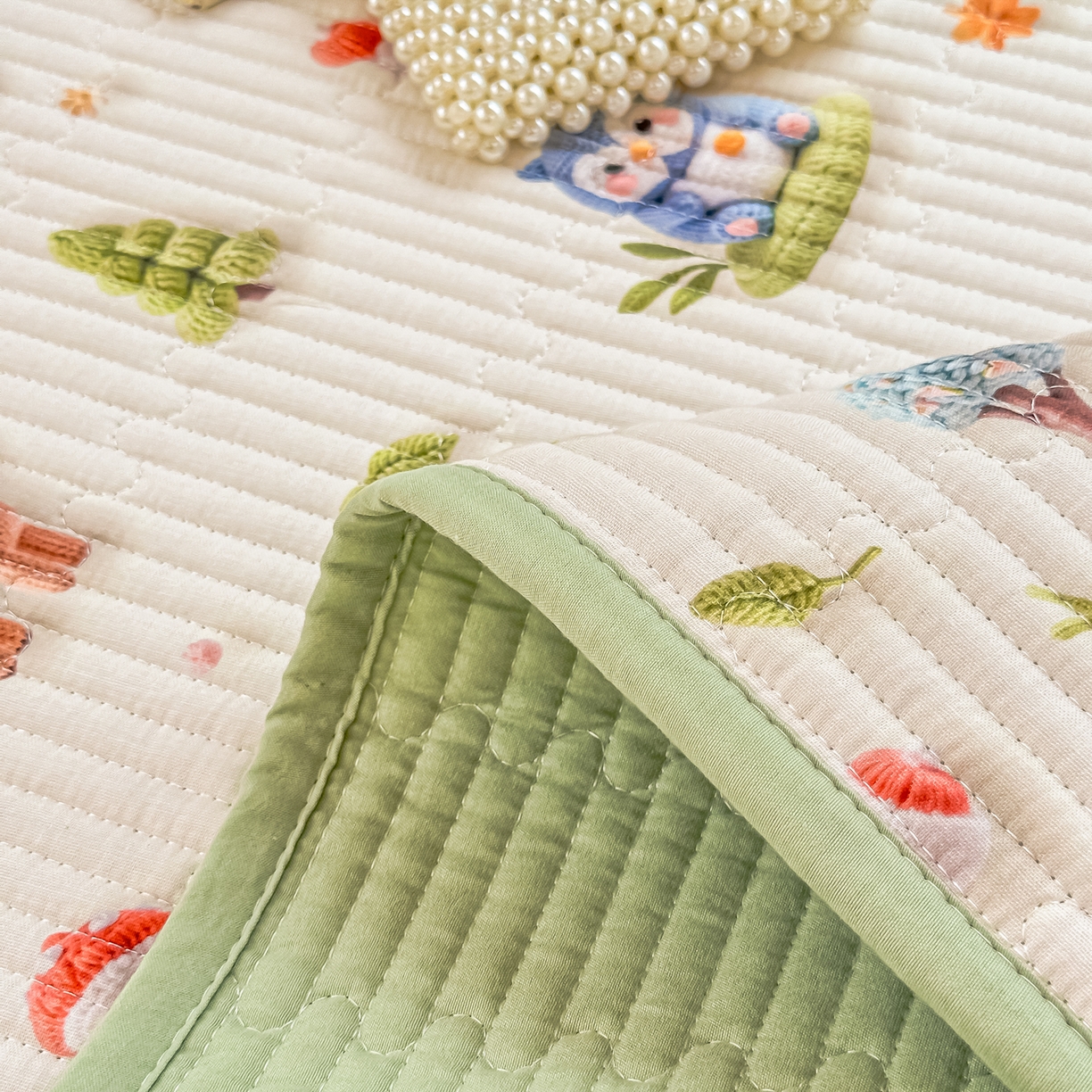 91家纺网 家纺一手货源 找家纺 恒尚居 2025新款全棉双层纱学生床垫纯棉床盖床褥垫软床垫床护垫-四季款-系列二 【5D-森林宝贝】纯棉-双层纱