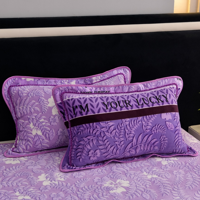 91家纺网 家纺一手货源 找家纺 慕婷家纺 2025新款牛奶绒印花四件套 紫韵嫣然