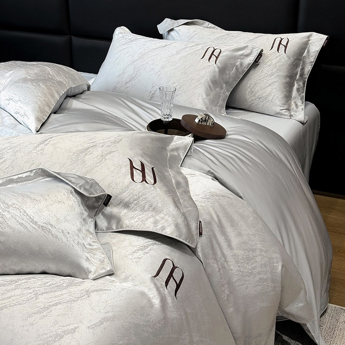 91家纺网 家纺一手货源 找家纺 （总） 轻奢风A类贡缎长绒棉提花四件套丝滑裸睡全工艺床单床笠轻奢风爆款天丝床上用品