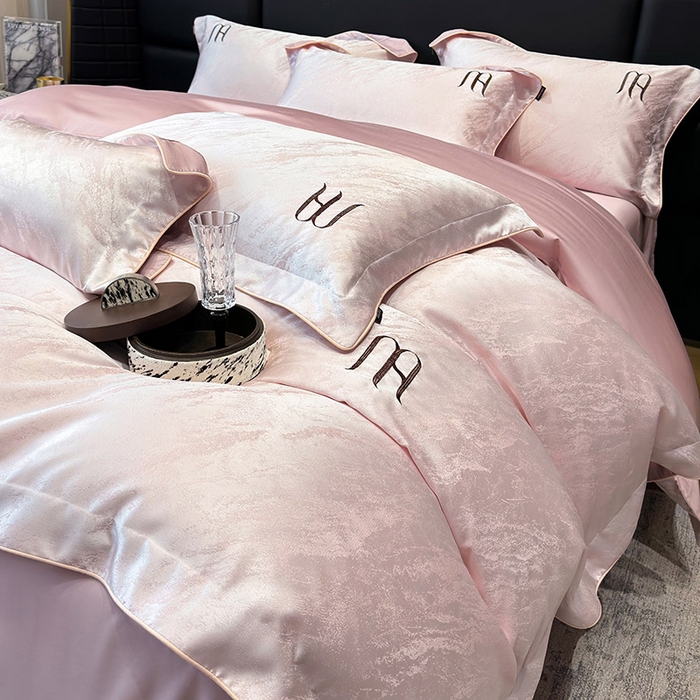 91家纺网 家纺一手货源 找家纺 （总） 轻奢风A类贡缎长绒棉提花四件套丝滑裸睡全工艺床单床笠轻奢风爆款天丝床上用品