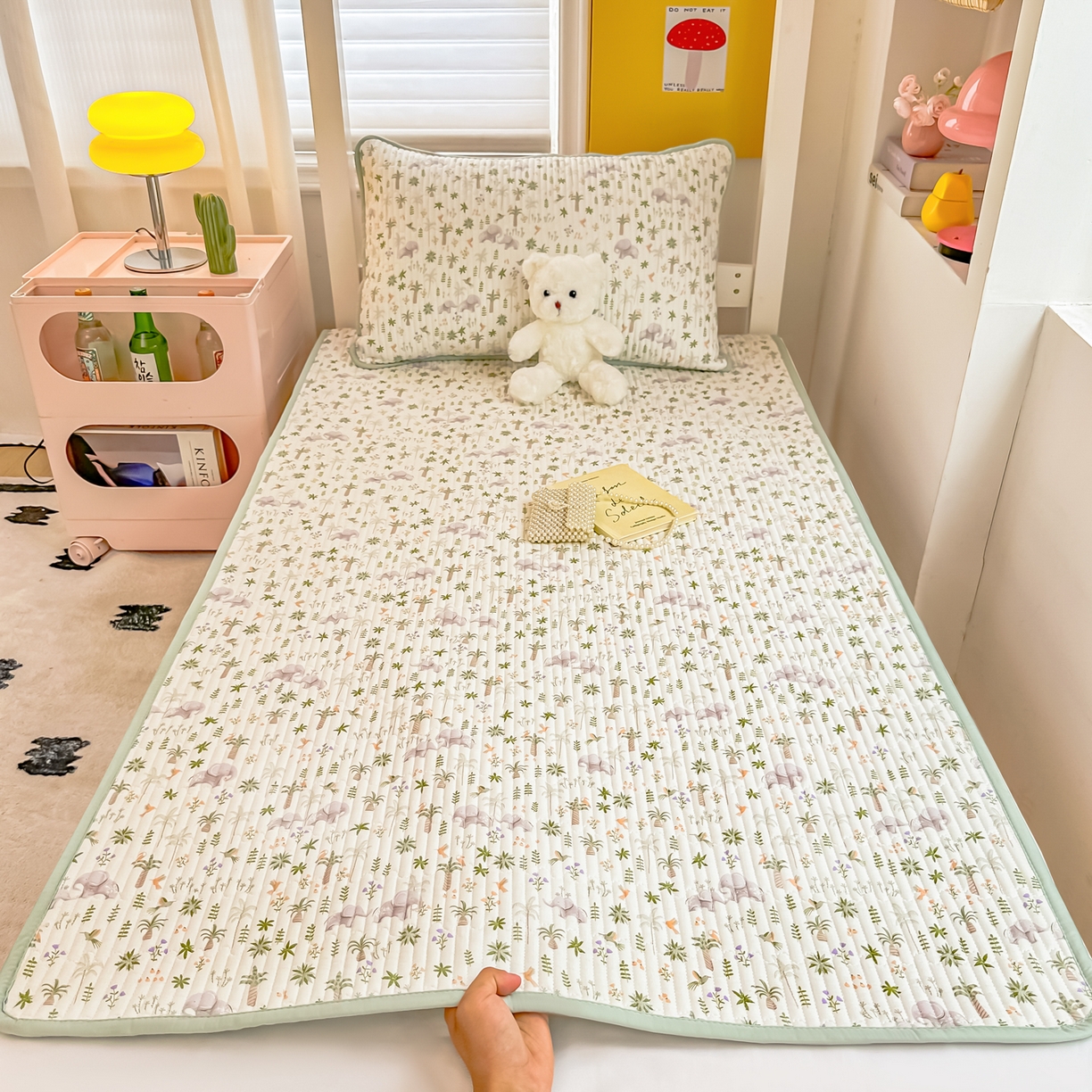 91家纺网 家纺一手货源 找家纺 （总）恒尚居 2025新款全棉双层纱学生床垫纯棉床盖床褥垫软床垫床护垫-四季款-系列一