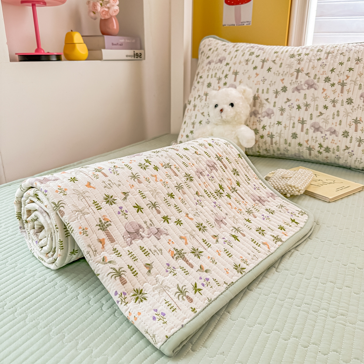 91家纺网 家纺一手货源 找家纺 （总）恒尚居 2025新款全棉双层纱学生床垫纯棉床盖床褥垫软床垫床护垫-四季款-系列一