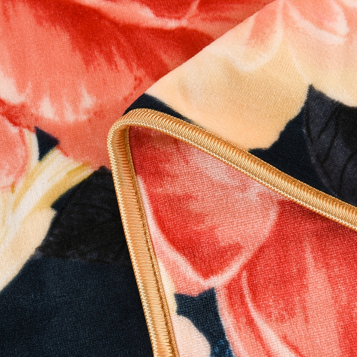 91家纺网 家纺一手货源 找家纺 望淮 2025新款230g印花金貂绒牛奶绒四件套 国色天香-蓝