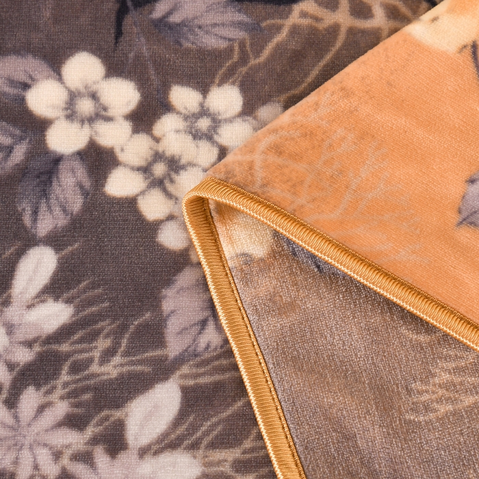 91家纺网 家纺一手货源 找家纺 望淮 2025新款230g印花金貂绒牛奶绒四件套 挪威森林