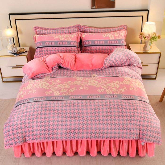 望淮 2025新款230g印花金貂绒牛奶绒四件套 缪缪