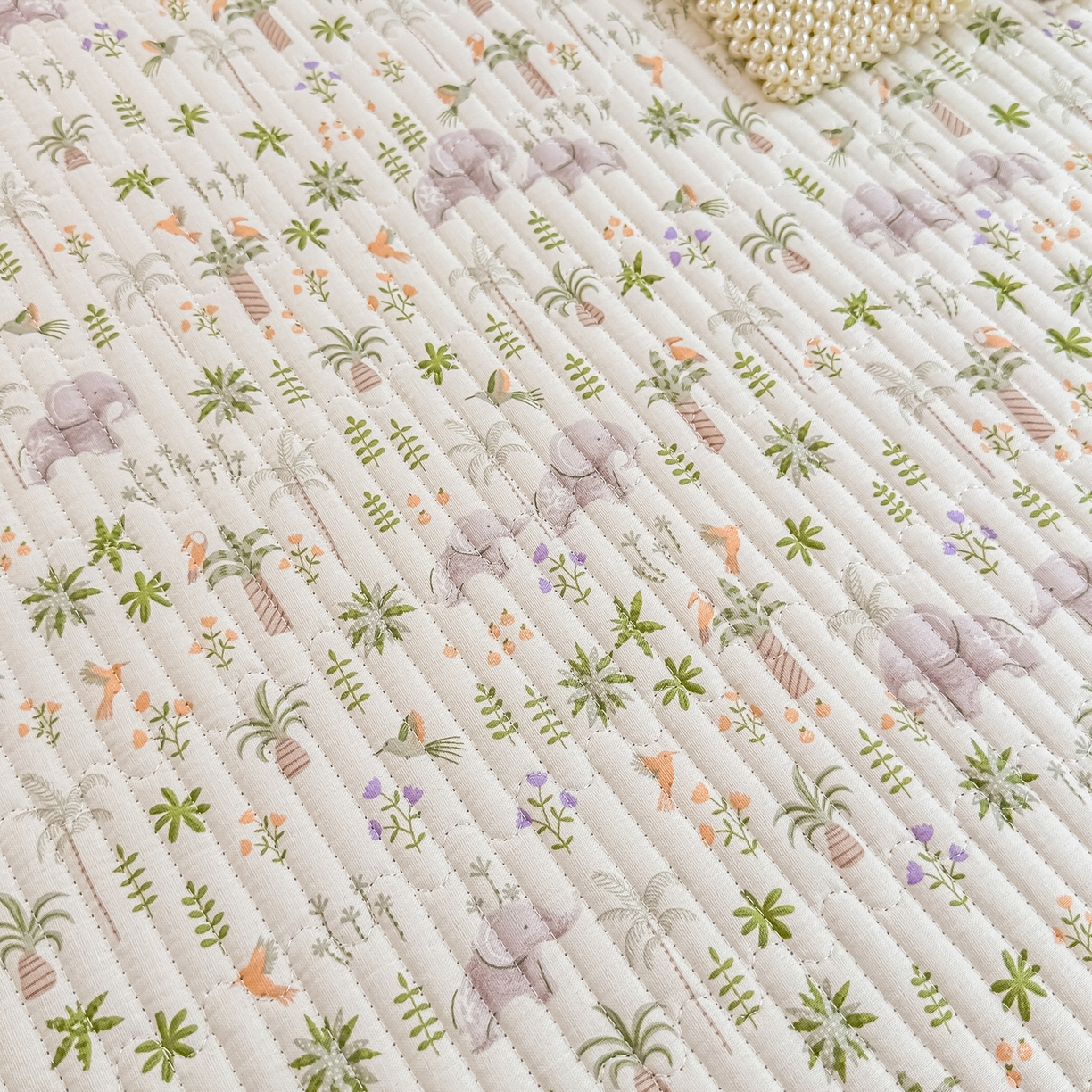 91家纺网 家纺一手货源 找家纺 恒尚居 2025新款全棉双层纱学生床垫纯棉床盖床褥垫软床垫床护垫-四季款-系列一 【丛林小象】纯棉-双层纱