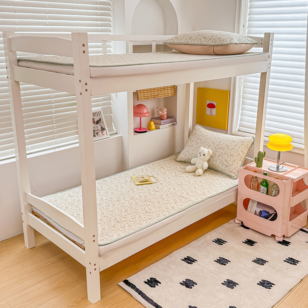 91家纺网 家纺一手货源 找家纺 恒尚居 2025新款全棉双层纱学生床垫纯棉床盖床褥垫软床垫床护垫-四季款-系列一 【花楹小兔】纯棉-双层纱