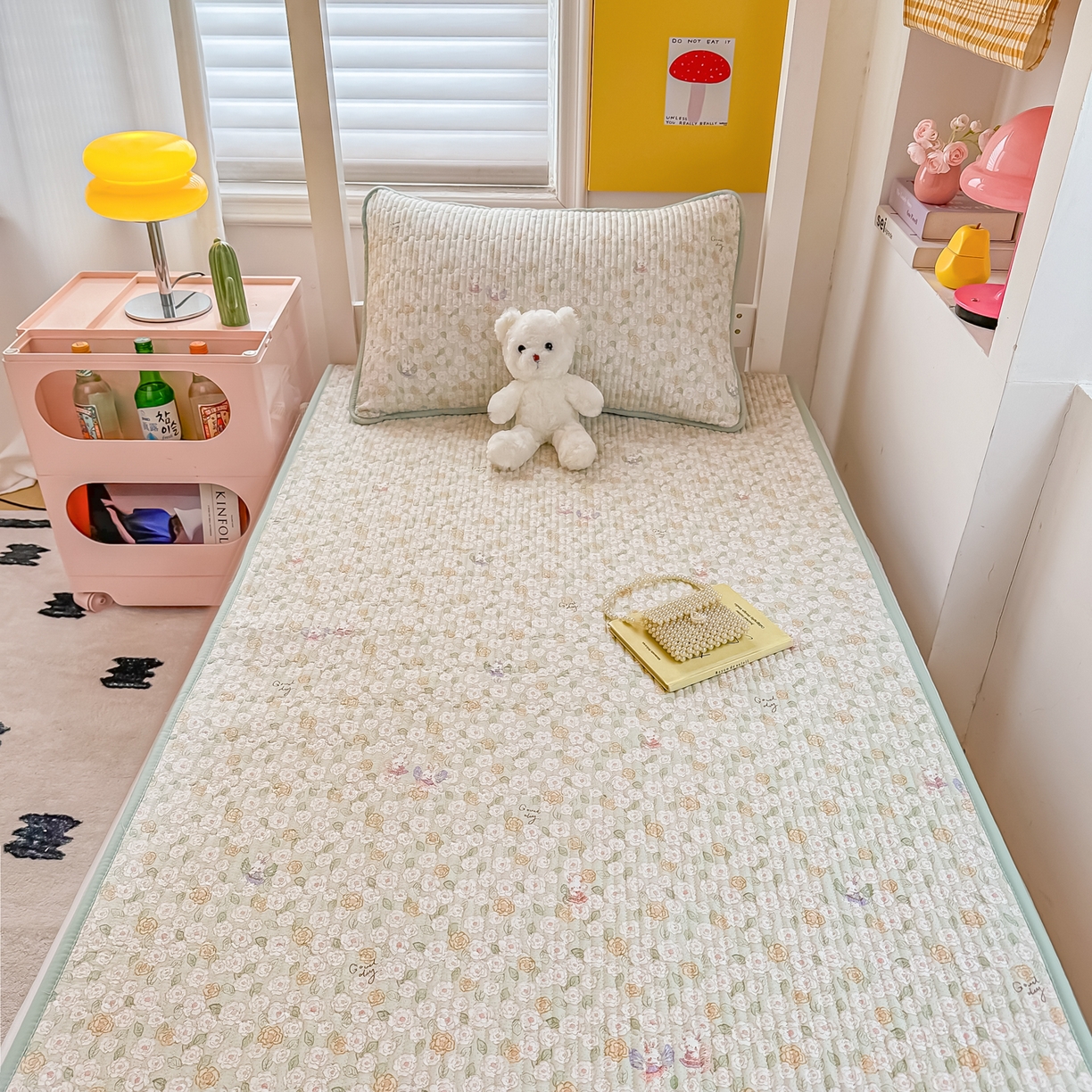 91家纺网 家纺一手货源 找家纺 恒尚居 2025新款全棉双层纱学生床垫纯棉床盖床褥垫软床垫床护垫-四季款-系列一 【花楹小兔】纯棉-双层纱