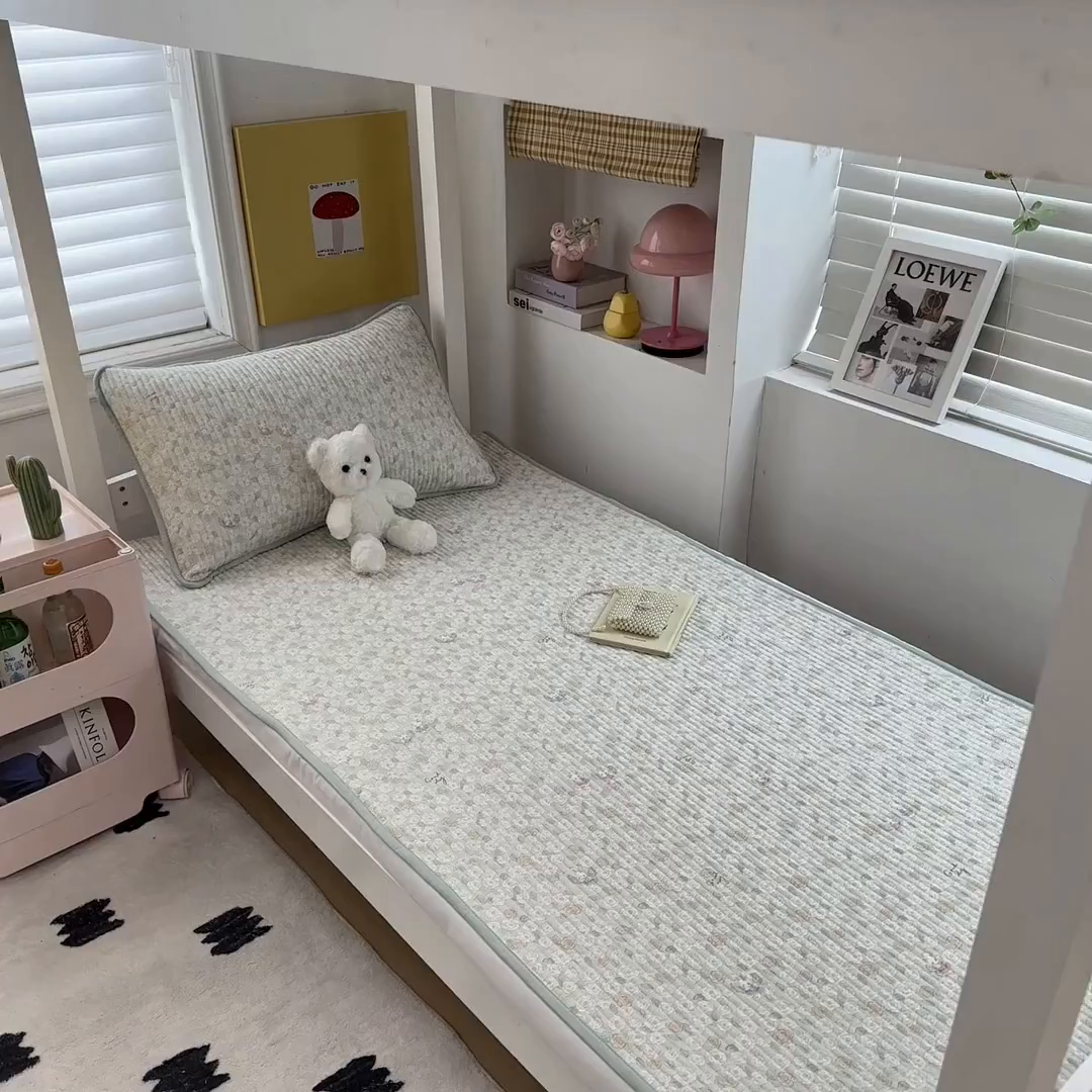 91家纺网 家纺一手货源 找家纺 恒尚居 2025新款全棉双层纱学生床垫纯棉床盖床褥垫软床垫床护垫-四季款-系列一 【花楹小兔】纯棉-双层纱