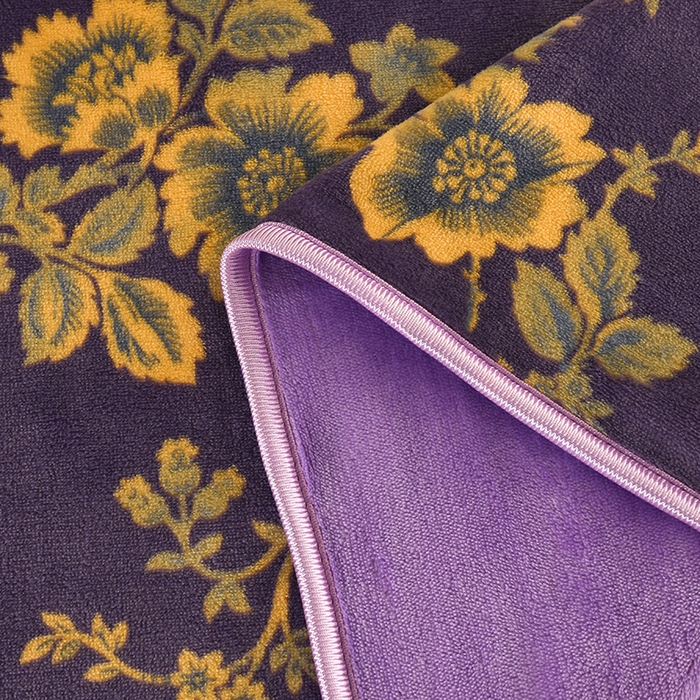 91家纺网 家纺一手货源 找家纺 望淮 2025新款230g印花金貂绒牛奶绒四件套 蔷薇-紫