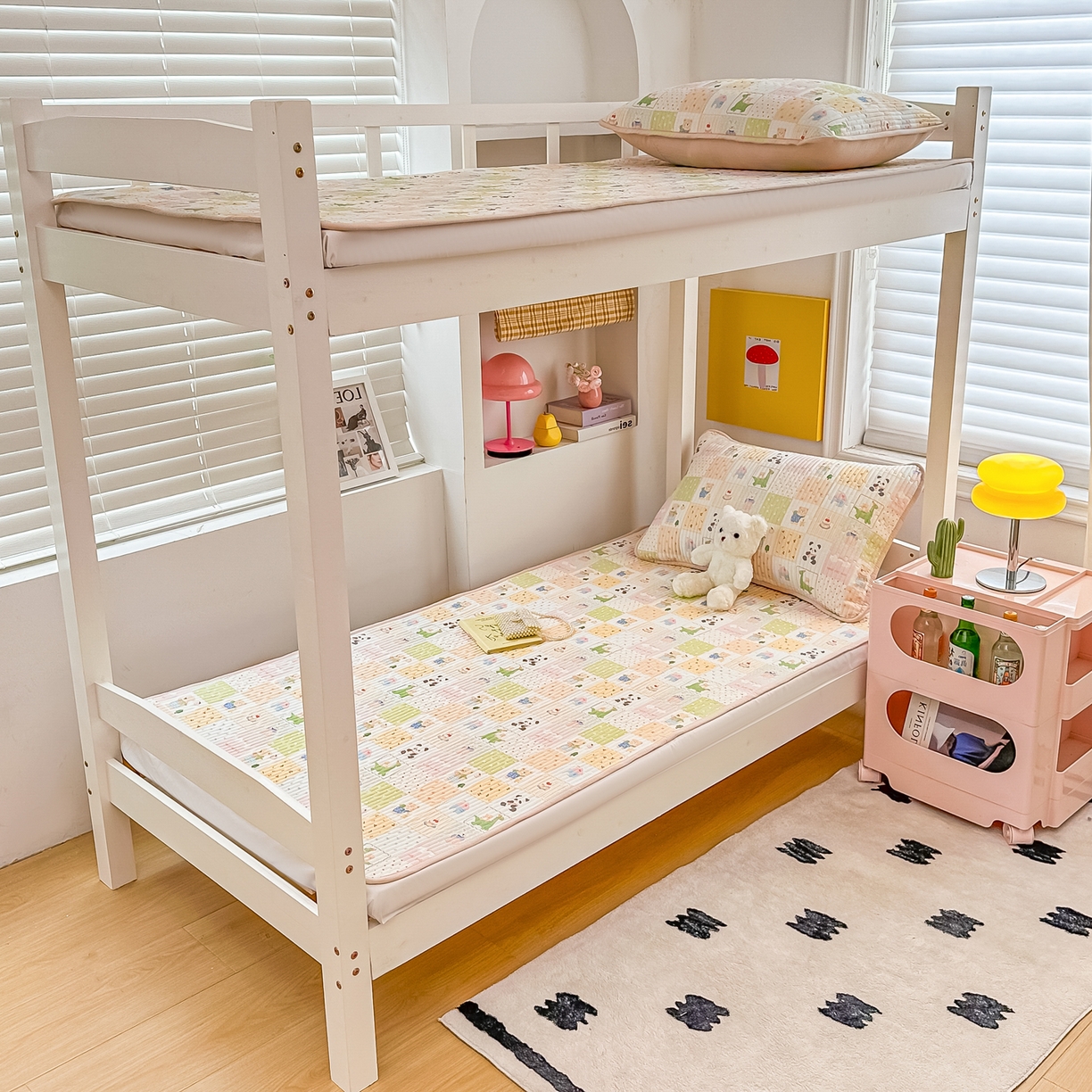 91家纺网 家纺一手货源 找家纺 恒尚居 2025新款全棉双层纱学生床垫纯棉床盖床褥垫软床垫床护垫-四季款-系列一 【欢乐阁】纯棉-双层纱