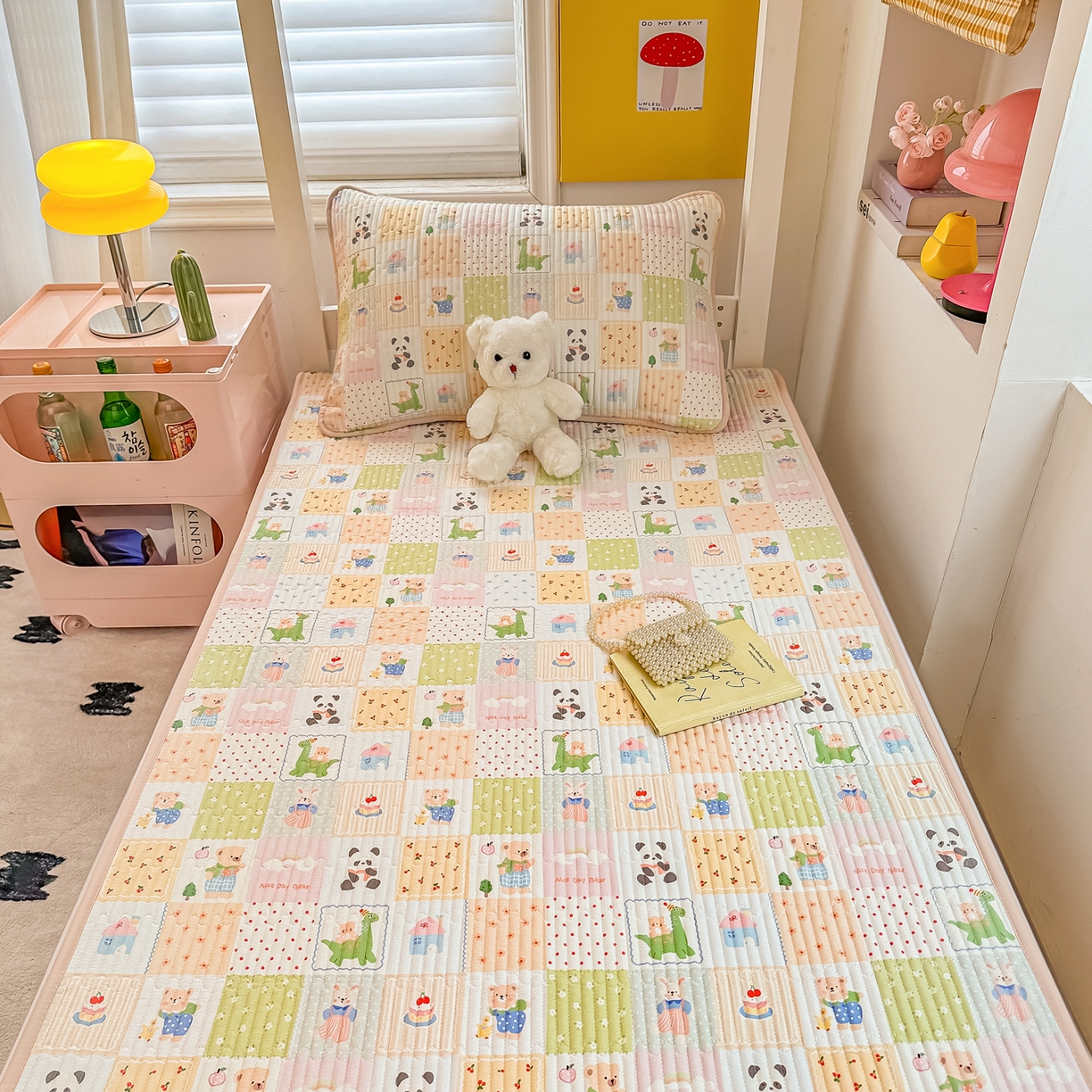 91家纺网 家纺一手货源 找家纺 恒尚居 2025新款全棉双层纱学生床垫纯棉床盖床褥垫软床垫床护垫-四季款-系列一 【欢乐阁】纯棉-双层纱