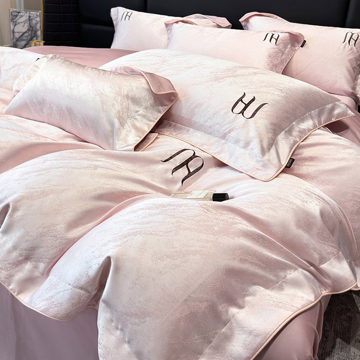 91家纺网 家纺一手货源 找家纺 （总）轻奢风A类贡缎长绒棉提花四件套丝滑裸睡全工艺床单床笠轻奢风爆款天丝床上用品