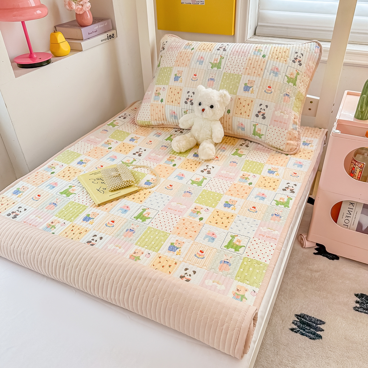 91家纺网 家纺一手货源 找家纺 恒尚居 2025新款全棉双层纱学生床垫纯棉床盖床褥垫软床垫床护垫-四季款-系列一 【欢乐阁】纯棉-双层纱