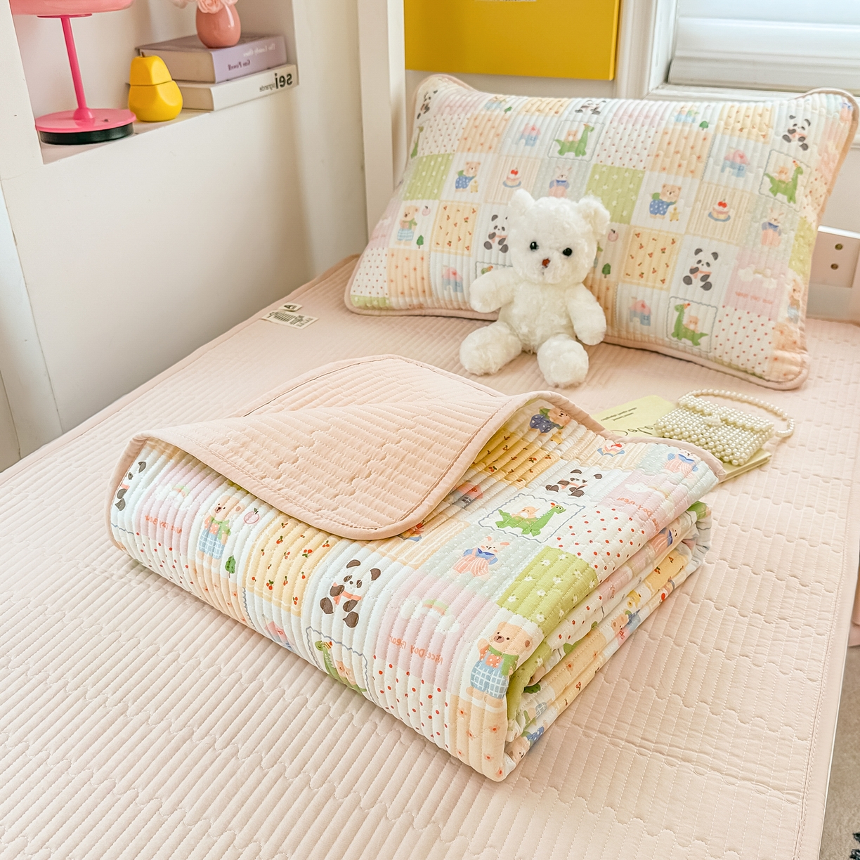 91家纺网 家纺一手货源 找家纺 恒尚居 2025新款全棉双层纱学生床垫纯棉床盖床褥垫软床垫床护垫-四季款-系列一 【欢乐阁】纯棉-双层纱