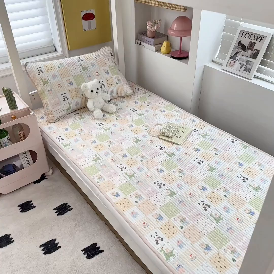 91家纺网 家纺一手货源 找家纺 恒尚居 2025新款全棉双层纱学生床垫纯棉床盖床褥垫软床垫床护垫-四季款-系列一 【欢乐阁】纯棉-双层纱